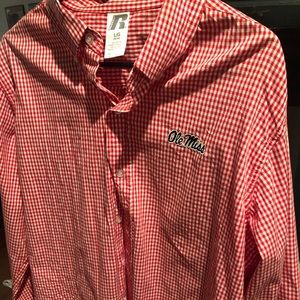 Men’s Ole Miss red check shirt
